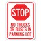 Signmission Parking Lot Rules Stop No Trucks or Buses in Parking Lot Heavy-Gauge Aluminum Parking, A-1824-23430 A-1824-23430 - alternate 1